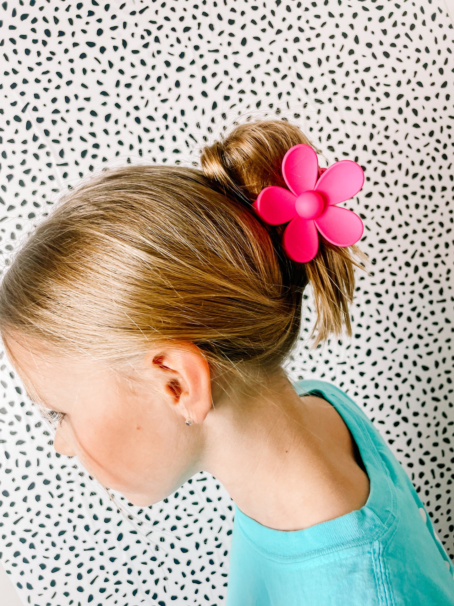 Bright Pink Flower Claw Clip