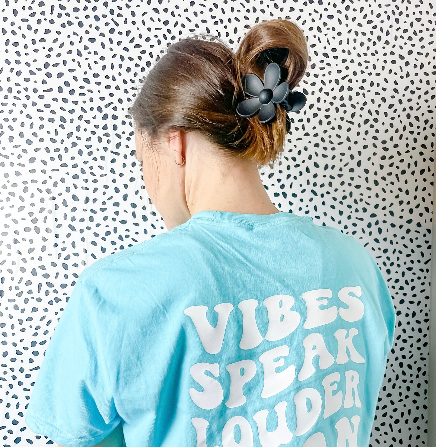 Black Flower Claw Clip