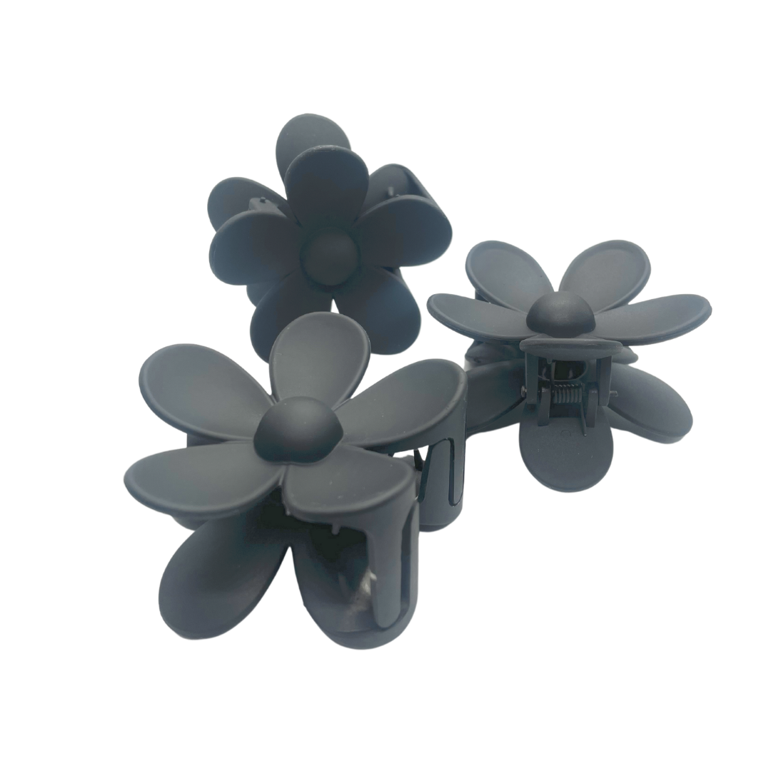 Black Flower Claw Clip