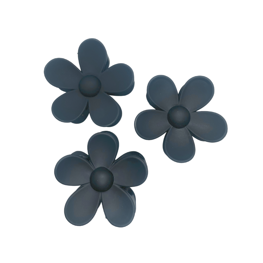 Black Flower Claw Clip