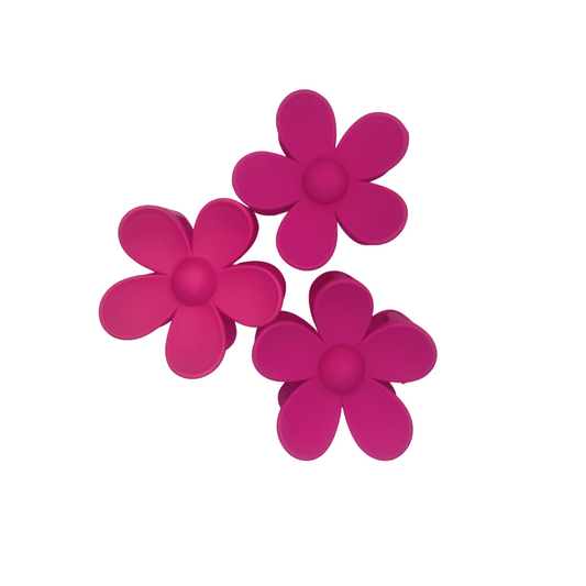 Bright Pink Flower Claw Clip